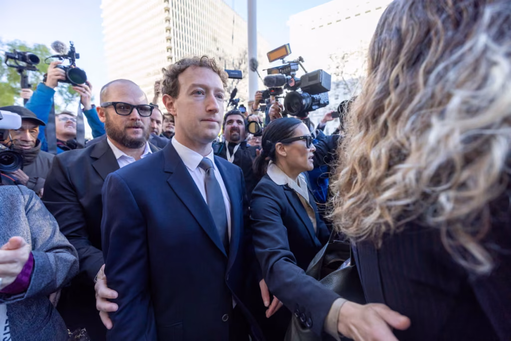 Meta CEO Mark Zuckerberg arrives to the Los Angeles superior court to testify in Los Angeles, California. Photograph: Jill Connelly/Getty Images