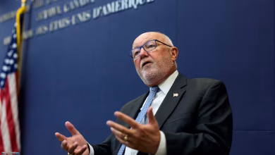 U.S. Ambassador to Canada Pete Hoekstra speaks with journalists in Ottawa, reiterating his objections to a Globe and Mail column that he says unfairly disparaged American athletes.
