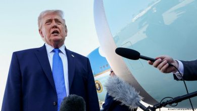 U.S. President Donald Trump speaks during a briefing, as tensions rise with European allies over access to military bases for operations linked to the Iran conflict.