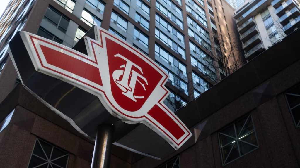 A Toronto Transit Commission sign is shown at a downtown Toronto subway stop Tuesday, Jan. 31, 2023. THE CANADIAN PRESS/Graeme Roy