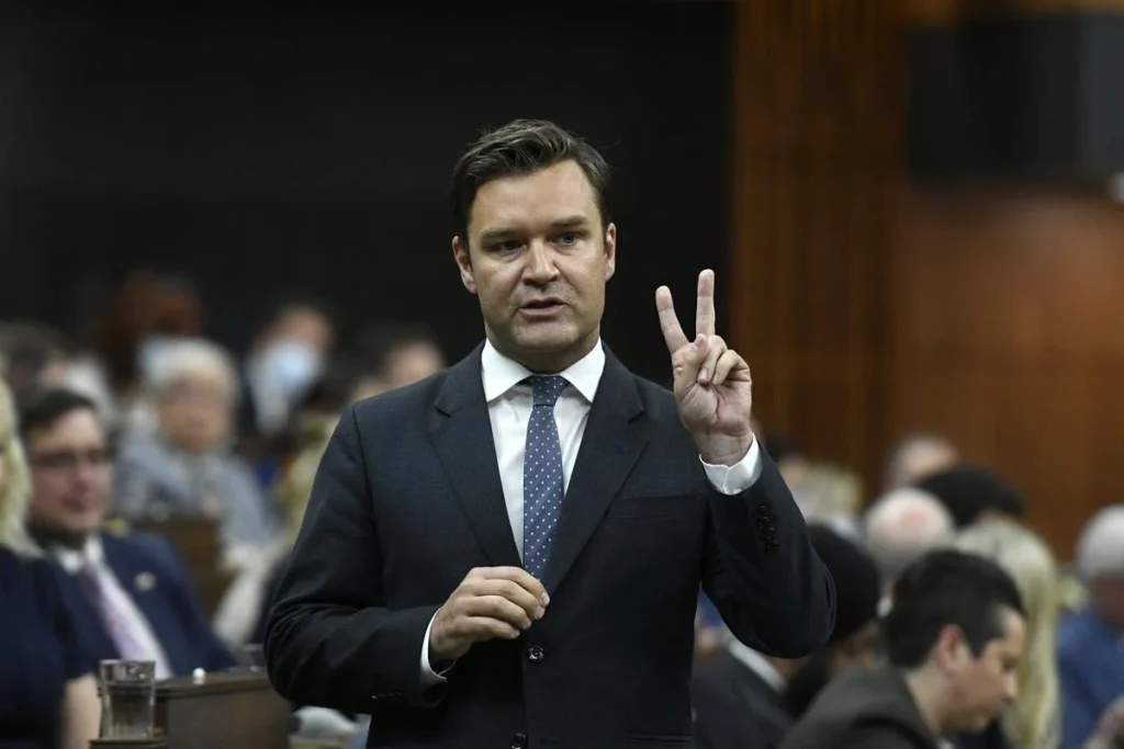 Conservative MP Matt Jeneroux rises during question period in the House of Commons on Parliament Hill in Ottawa on Tuesday, May 31, 2022. THE CANADIAN PRESS/Justin Tang