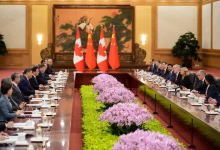 Chinese President Xi Jinping meets with Canada's Prime Minister Mark Carney, at the Great Hall of the People in Beijing, China