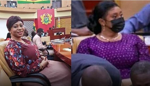 Sarah Adwoa Safo, former MP for Dome Kwabenya (L), woman purported to be Adwoa Safo (R)