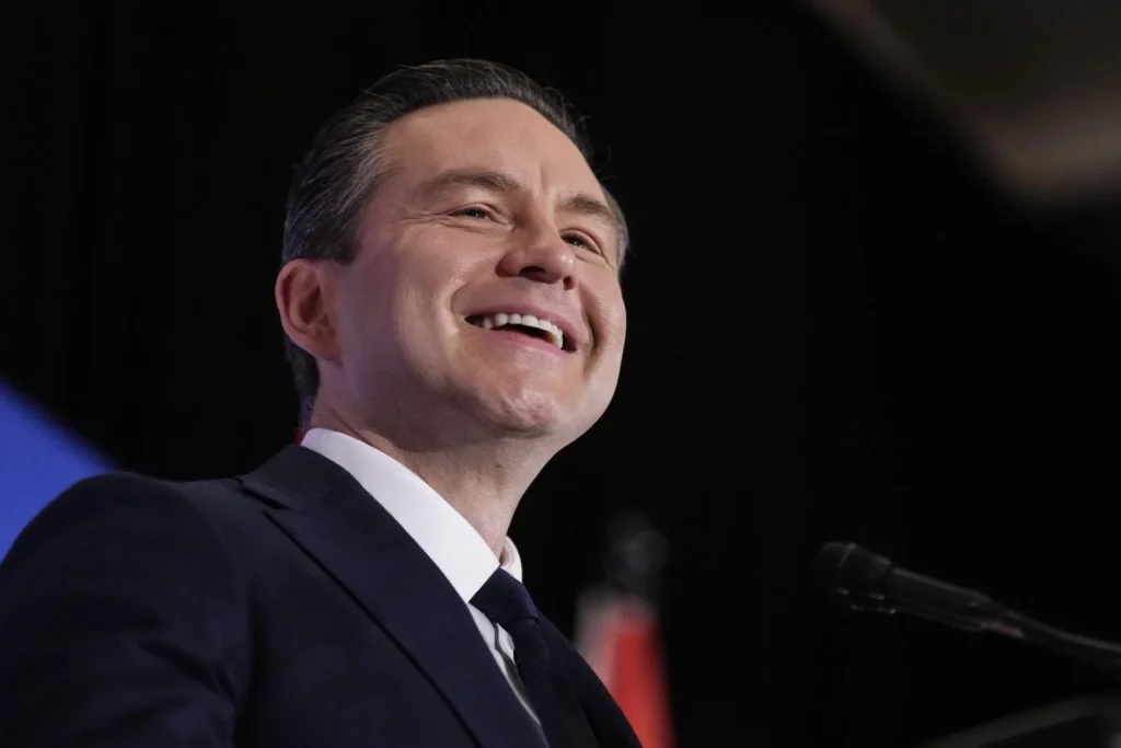 Pierre Poilievre delivers a speech in London outlining plans for closer cooperation between Canada, the United Kingdom, Australia and New Zealand — a strategy he says would strengthen economic and defence ties among like-minded democracies.