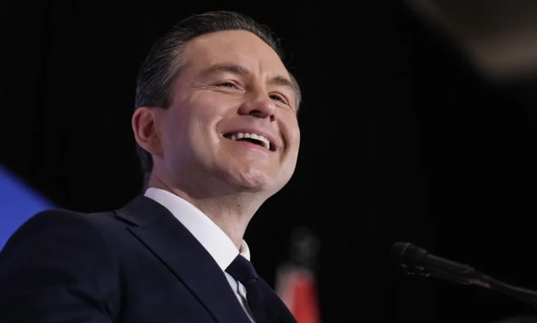 Pierre Poilievre delivers a speech in London outlining plans for closer cooperation between Canada, the United Kingdom, Australia and New Zealand — a strategy he says would strengthen economic and defence ties among like-minded democracies.