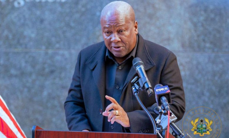 President John Dramani Mahama speaks at a public event, reaffirming Ghana’s commitment to cultural values and sovereign policymaking on LGBTQ issues.