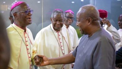 Members of the Ghana Catholic Bishops’ Conference during a gathering, as the body voices support for President John Mahama amid international developments.