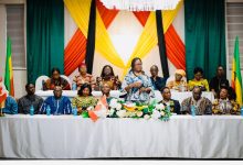 H.E. Prof. Dora Francisca Edu Buandoh, (center) with Ghana Consulate Offi cial and GCAO Executives