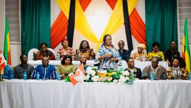 H.E. Prof. Dora Francisca Edu Buandoh, (center) with Ghana Consulate Oﬃ cial and GCAO Executives